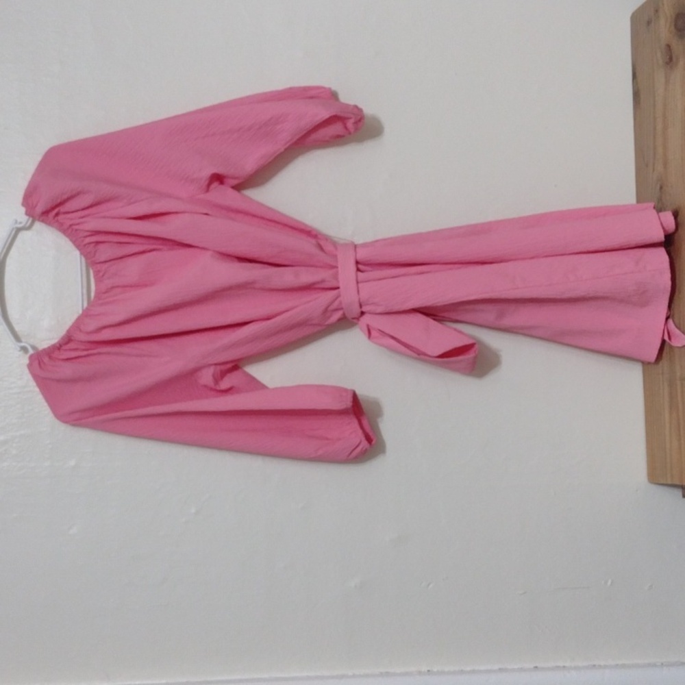 Elizabeth & James Pink Puff Sleeve Mini Dress Size L NWT - Picture 4 of 11